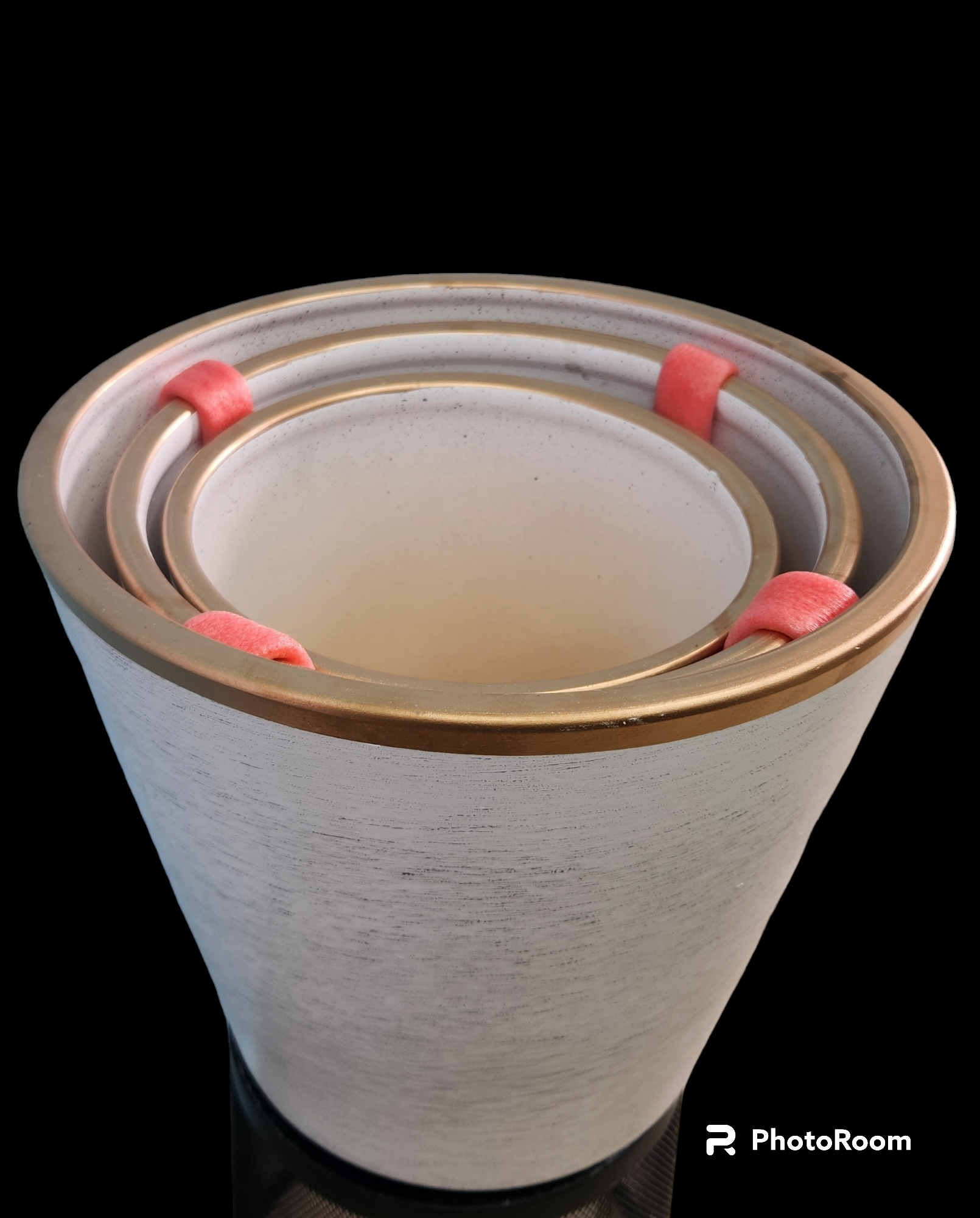 סט שלושה כדי נוי חרסינה דגם שיש Z-10