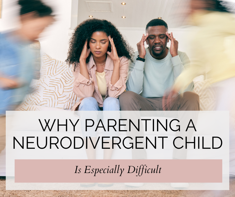 Picture showing tired Parents of neurodivergent child running about