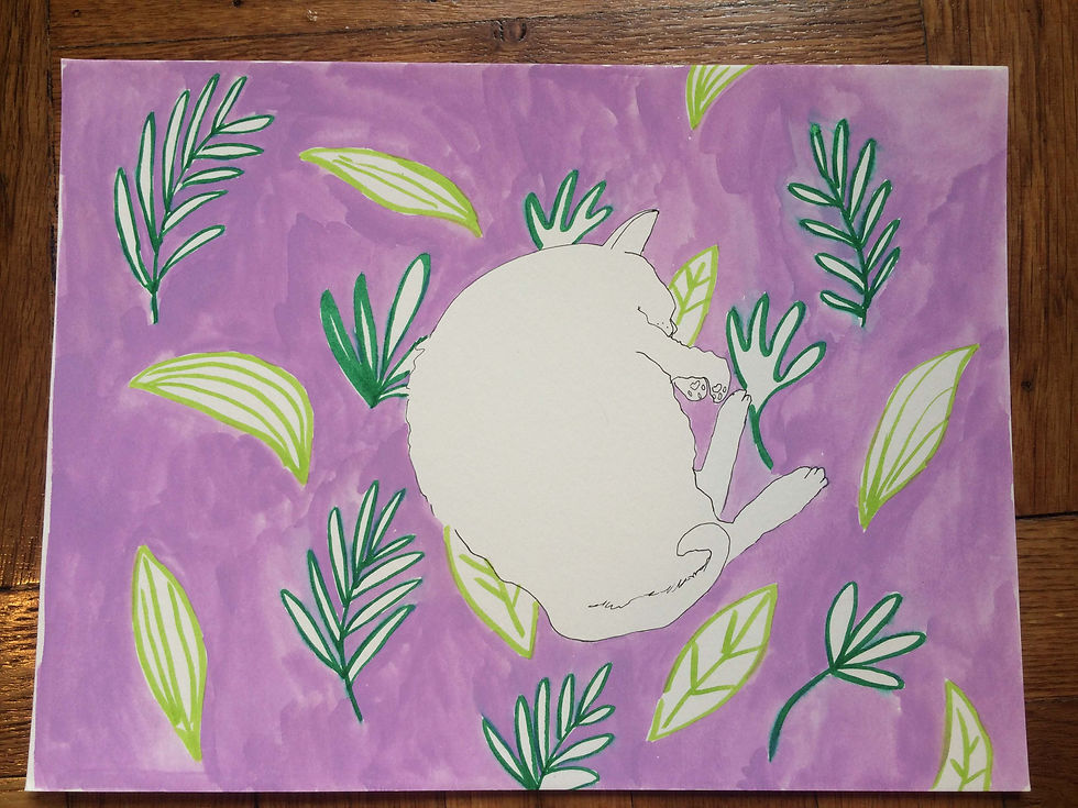 Thumbnail: Original!! sleeping Cat on flowers
