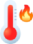 Thermometer and heat heat showing hot temperature is required