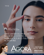 Copertina della sessione Aree difficili per la medicina estetica: sopracciglio e palpebra superiore, Congresso Agorà 2026