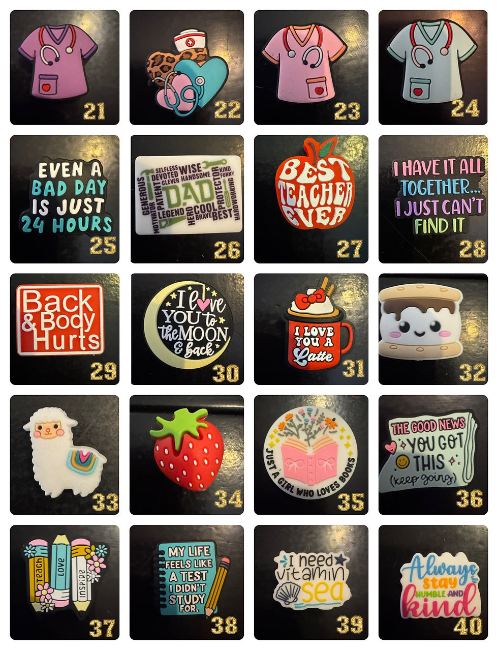 Thumbnail: Positive Affirmation, Funny, Sassy, Loving / Chic Focal Bead Keychains