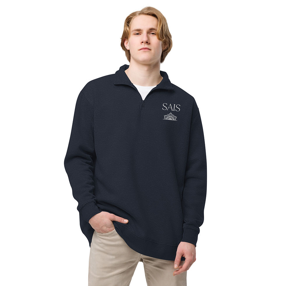 Thumbnail: Unisex Fleece Pullover - Black/Navy