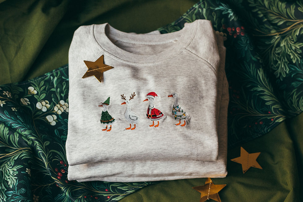 Thumbnail: Christmas geese / women's blouse