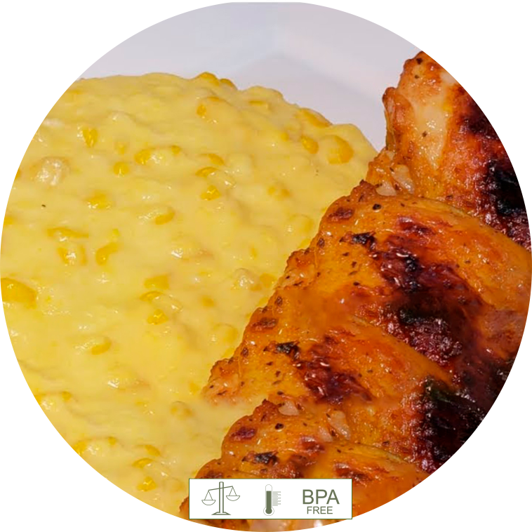Sobrecoxa assada com de creme de milho 350g