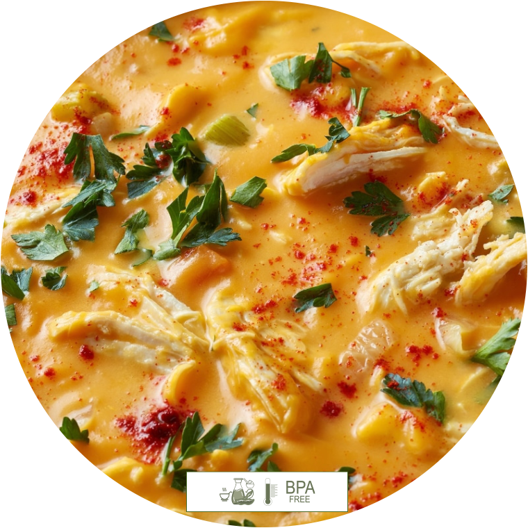 Caldo Frango desfiado, cenoura e gengibri 400g