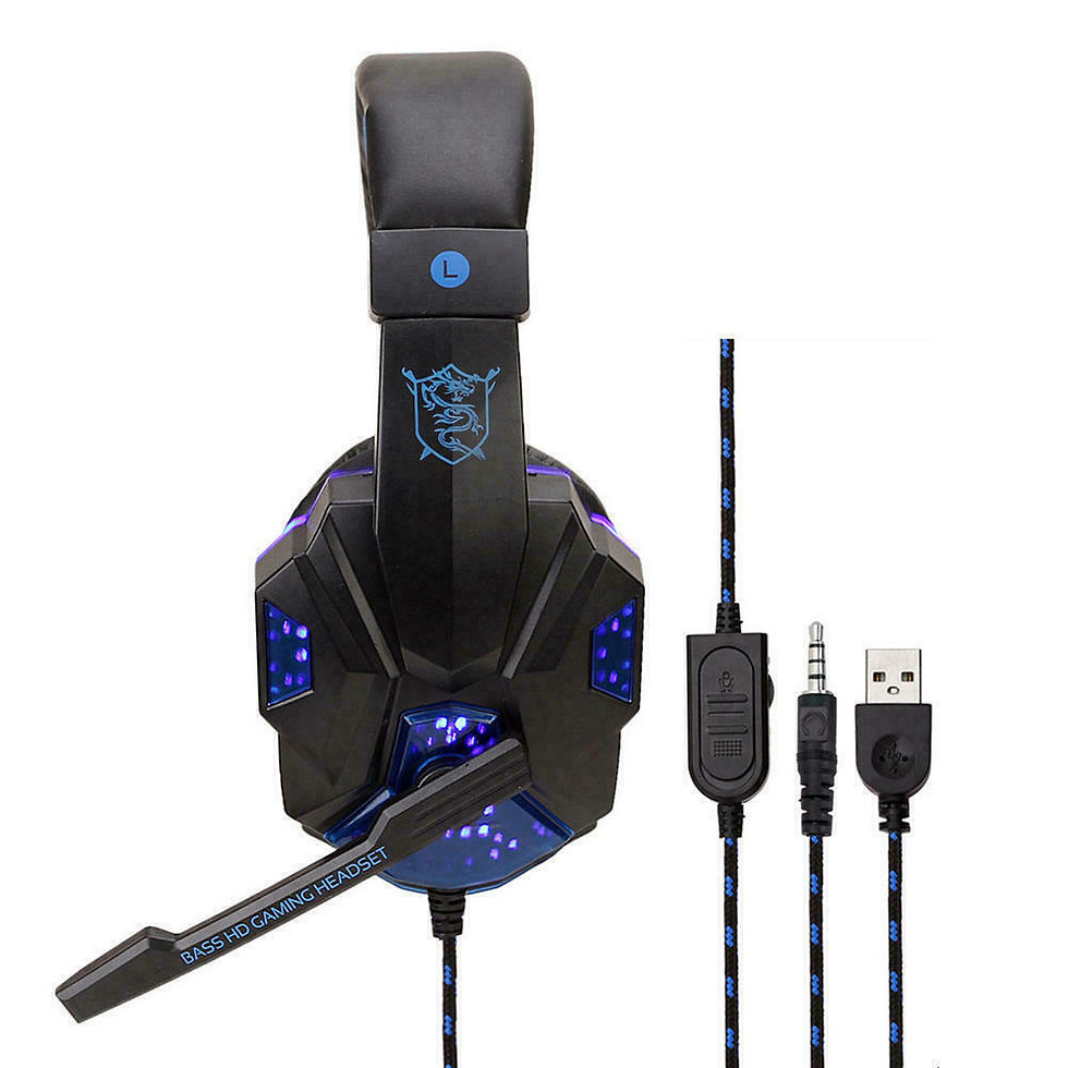 Thumbnail: 3.5mm Gaming Headset Mic LED Headphones Stereo Bass Surround For PC PS4 Xbox One