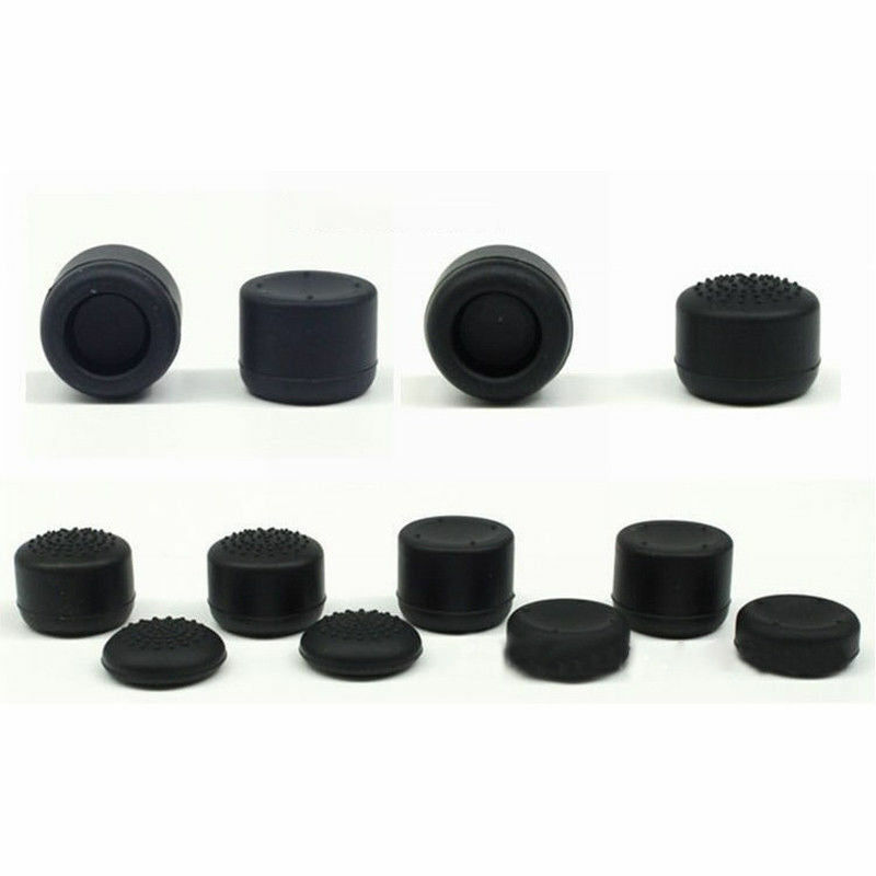Thumbnail: 8Pcs Black Silicone Thumb Stick Grip Cover Caps For PS4 & Xbox One Controller US