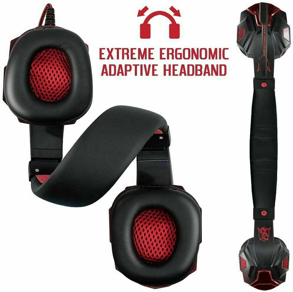 Thumbnail: 3.5mm Gaming Headset Mic LED Headphones Stereo Bass Surround For PC PS4 Xbox One