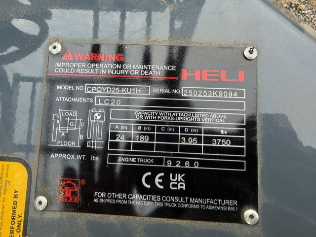Thumbnail: 2025 Heli CPYD25 with 3 hrs.