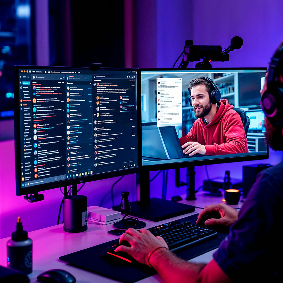 A person doing working on his Computer