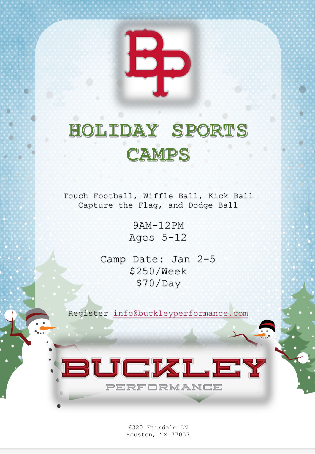 Holiday Sports Camp One Day Pass