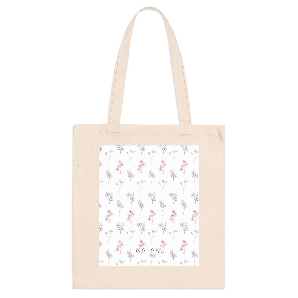 Miniaturbild: Floral Tote Bag - White oder Natural