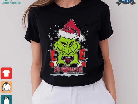 The Grinch Love Heart 2024 Arkansas State Red Wolves Football Christmas Shirt