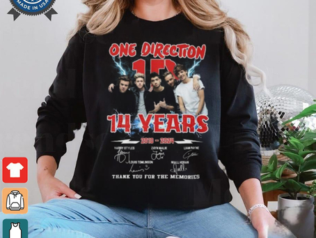 One Direction 14 Years 2010 2024 Thank You For The Memories T Shirt