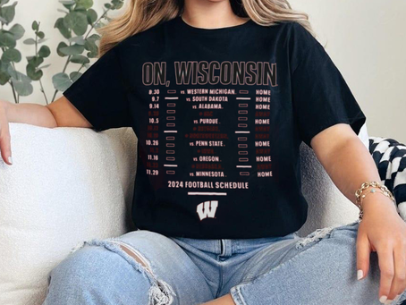 Wisconsin Badgers Red Football Schedule T Shirt