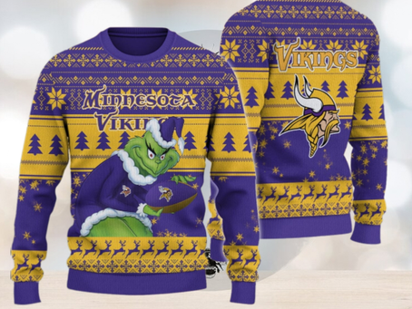 Minnesota Vikings Grinch Ugly Christmas Sweater