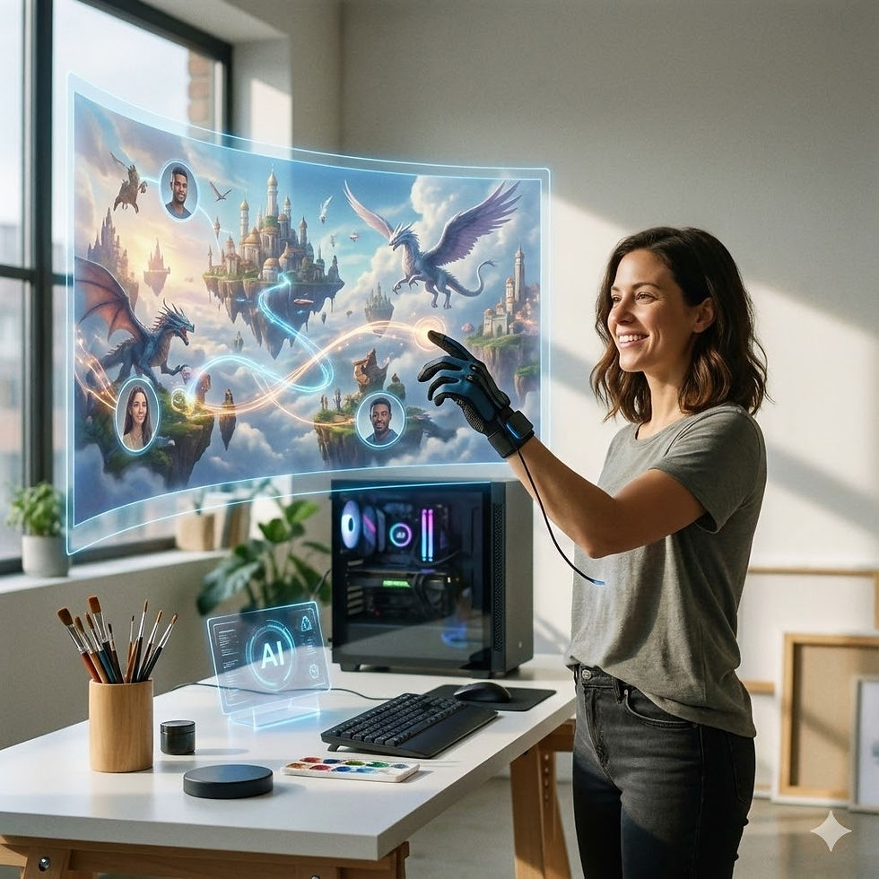 5. 🛡️ The Humanity Script: Content vs. Art We are about to drown in "Sludge"—infinite, mediocre, AI-generated content designed to keep us scrolling. The Risk: The Death of Shared Culture. If AI generates a personalized movie just for me, based on my biases, we lose the "Shared Hallucination" of cinema. We stop having a common culture to discuss. We retreat into private digital wombs. The Humanity Script: Intent Matters: Art is communication between two human souls. An AI can make a pretty image, but it cannot make a meaningful one, because it has never felt pain or love. We will crave "Human-Made" labels. Curation: As content becomes infinite, the value shifts to the Curator—the human with taste who tells us what is worth watching. The Live Experience: As digital becomes cheap, physical becomes expensive. Theater, concerts, and live performance will boom because they are the only things that cannot be faked. Conclusion: We have moved from the Campfire, where one person spoke, to the Infinite Dream, where everyone creates. AI gives us the tools of gods. But a tool is useless without a vision. The machine can generate the pixels, but only the human can provide the pulse.