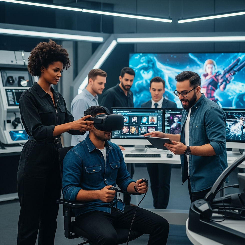 📜 V. "The Humanity Scenario": Ethical AI & Responsible Innovation in Entertainment & Gaming  While AI brings incredible innovation to Entertainment and Gaming, its rapid advancement necessitates careful consideration of ethical implications to ensure a positive "humanity scenario."      ✨ Algorithmic Bias & Representation: AI systems, from recommendation engines to character generation, can inherit and amplify societal biases if trained on unrepresentative data. This can lead to skewed content suggestions, stereotypical characters, or exclusion of certain demographics. Innovators must actively pursue fairness, diversity, and inclusion in their AI models and datasets 🌈.    🎭 Deepfakes & Misinformation: AI's ability to generate realistic images, videos, and voices (deepfakes) poses risks for misuse in entertainment (e.g., unauthorized use of likeness) and beyond (e.g., spreading misinformation). Clear labeling, detection technologies, and ethical guidelines are crucial.    addictive Addiction & Well-being: AI can create highly engaging and personalized experiences, but this also raises concerns about potential for addiction, excessive screen time, and impact on mental well-being, especially in gaming. Responsible design principles and tools for promoting healthy engagement are needed ❤️🩹.    🧑🎨 Impact on Human Creators & Copyright: Generative AI tools challenge traditional notions of authorship and copyright. The industry must navigate how AI-generated content is owned, credited, and how human artists are compensated and their roles evolve in an AI-assisted creative landscape ©️.    🛡️ Data Privacy in Immersive Worlds: VR/AR and metaverse platforms can collect vast amounts of sensitive user data (biometric, behavioral, environmental). Robust data privacy and security measures, transparency in data use, and user control are paramount in these highly personal digital spaces.  🔑 Key Takeaways for Ethical & Responsible AI in Entertainment & Gaming:      Ensuring fairness and diverse representation 🌈 in AI-generated content and characters is vital.    Developing safeguards and ethical frameworks to address deepfakes 🎭 and potential misuse of generative AI is critical.    Promoting responsible design that prioritizes user well-being and mitigates risks of addiction ❤️🩹 is essential.    Navigating intellectual property rights and supporting human creators 🧑🎨 in an AI-augmented creative economy requires new models.    Upholding stringent data privacy and security standards 🛡️ is crucial in immersive and data-rich entertainment environments.