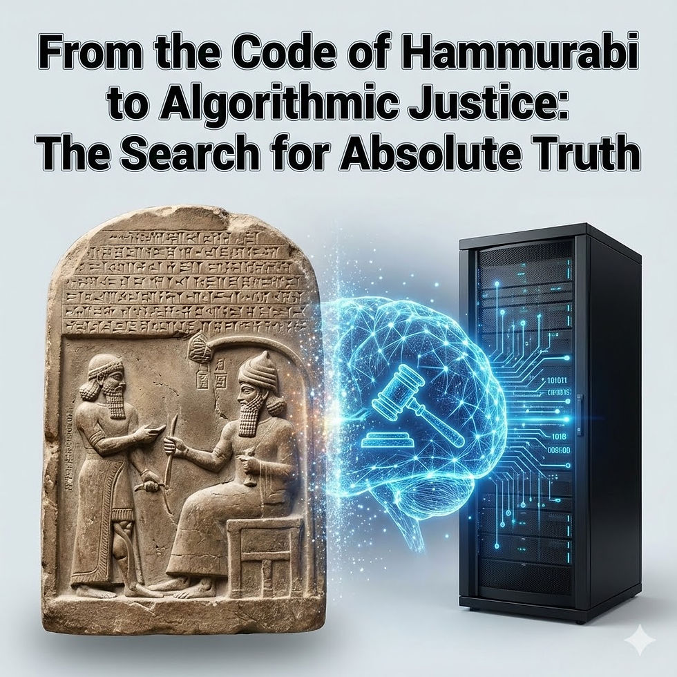 💡 AiwaAI Perspective "Justice has long been an imperfect reflection of those in power—often swift, brutal, and dependent on the mood of the King. From the stone pillars of Babylon, we have strived to build a system where the law applies equally to all. We believe that AI offers the promise of the ultimate 'Blindfold'—a justice system that judges actions, not appearances or bank accounts. However, while code can deliver perfect logic, only a human can grant mercy. The future of law lies in using AI to find the truth, while keeping the human heart to weigh the consequences."