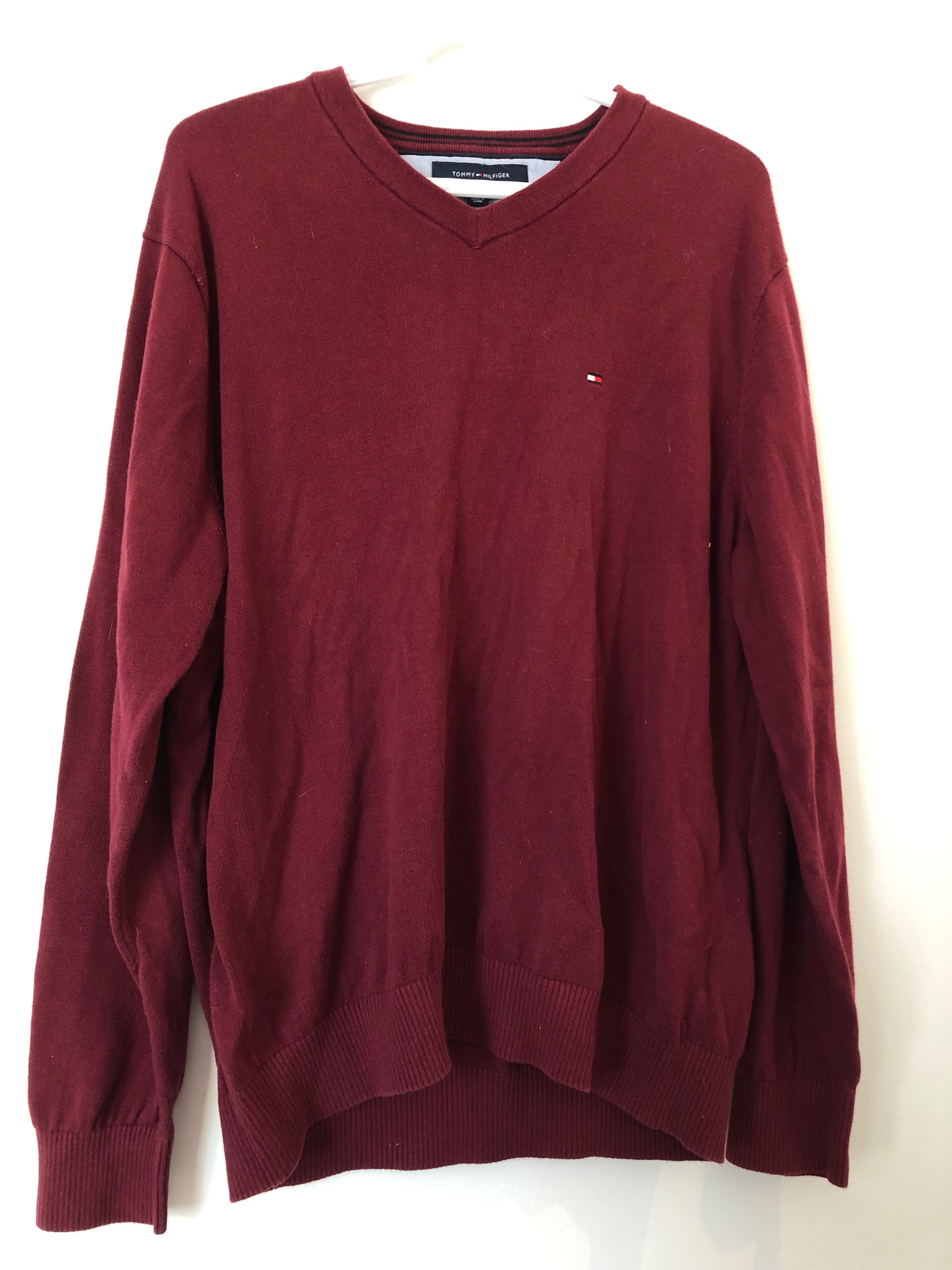 Size Large, dark red sweater