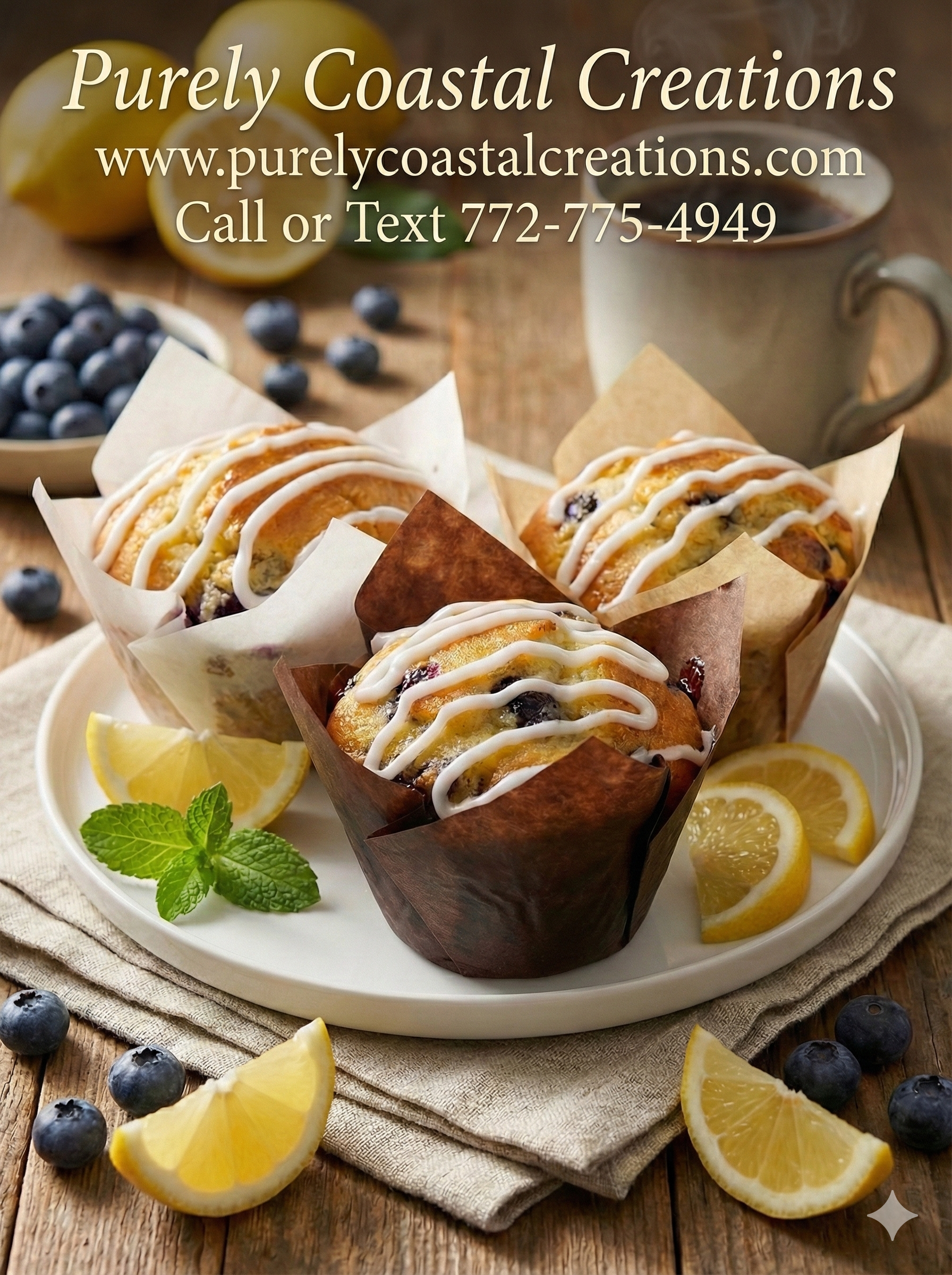 Blueberry Muffin with Lemon Glaze