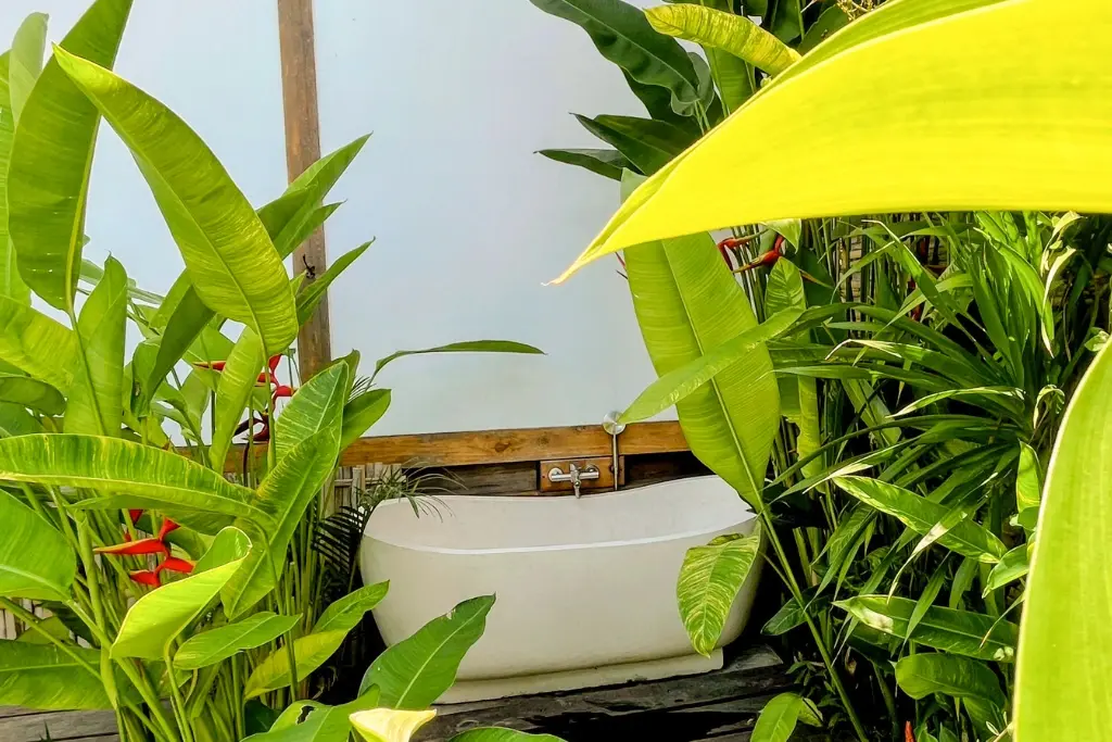 best private pool villa in uluwatu bali with natural outdoor bathtub