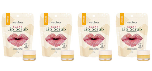 PHUTAWAN Sugar Lip Scrub Mango 0.42 oz. (Pack of 4) | Rungdee.com