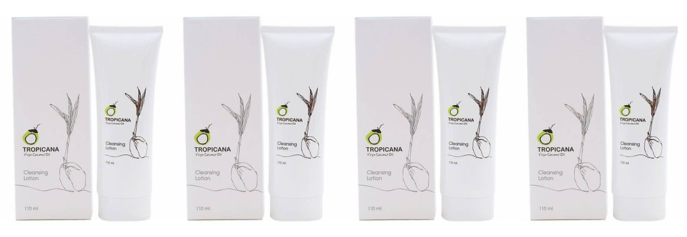 Tropicana Cleansing Lotion product with packaging and logo design. Chooasia.com.