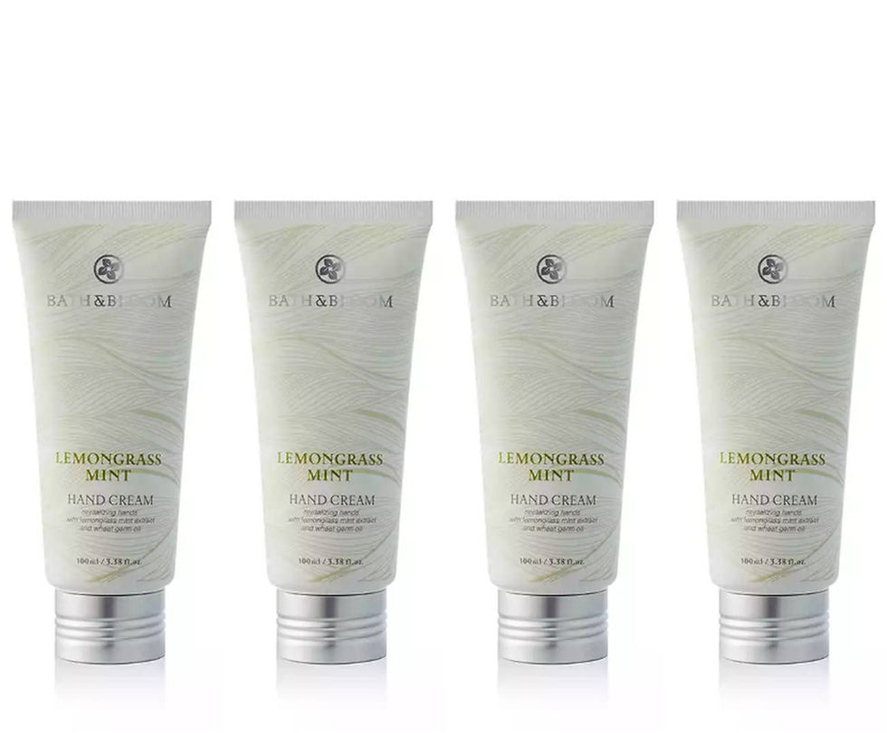 BATH and BLOOM Lemongrass Mint Hand Cream 3.38 Fl Oz. (Pack of 4)