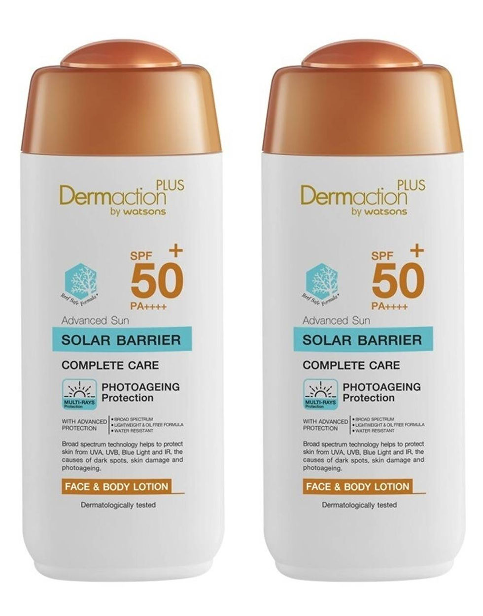 DERMACTION PLUS by WATSONS Sun Solar Barrier Face Body 5.07 Fl Oz. (Pack of 2)