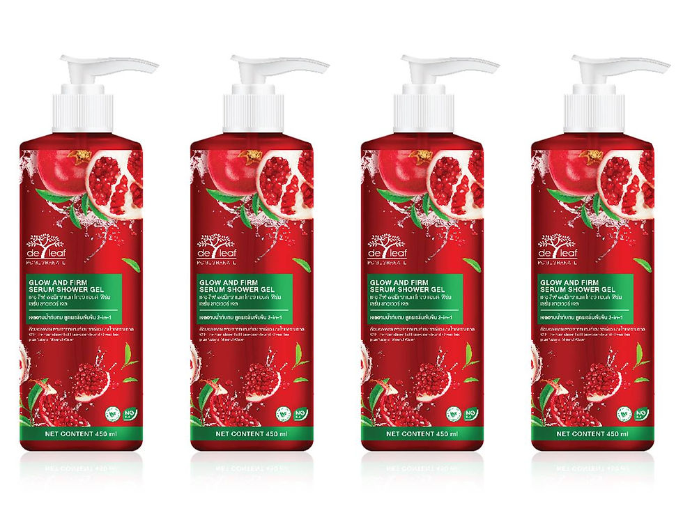 Brightening and firming pomegranate body wash bottle