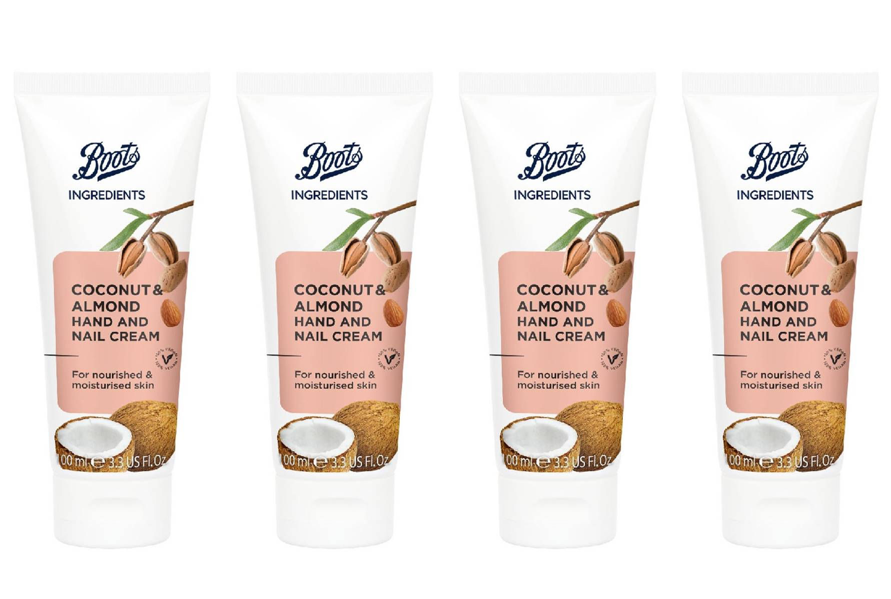 BOOTS INGREDIENTS Coconut and Almond Hand and Nail Cream 100 ml