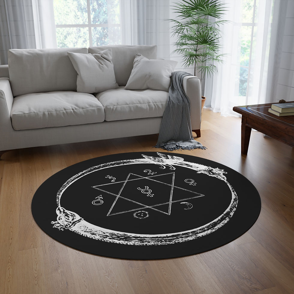Ouroboros Aurea Catena Homeri Round Carpet