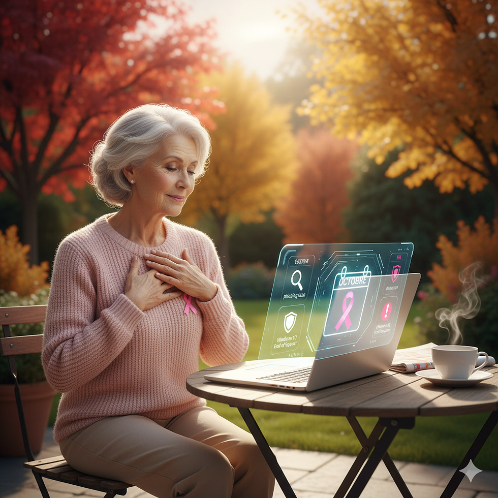 dame âgée devant un ordinateur à l'extérieur