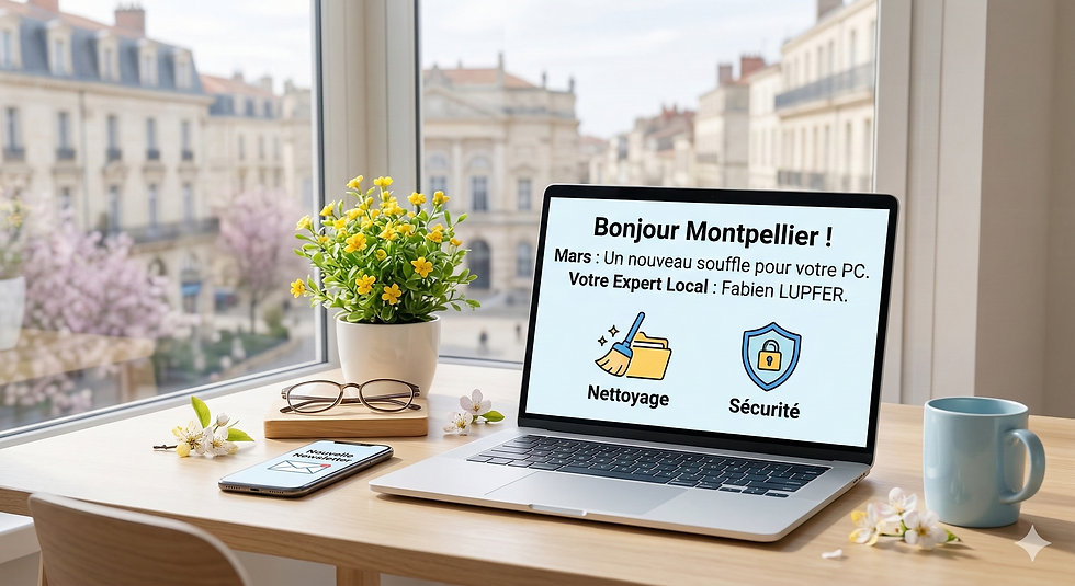 Un ordinateur portable posé sur un bureau en bois