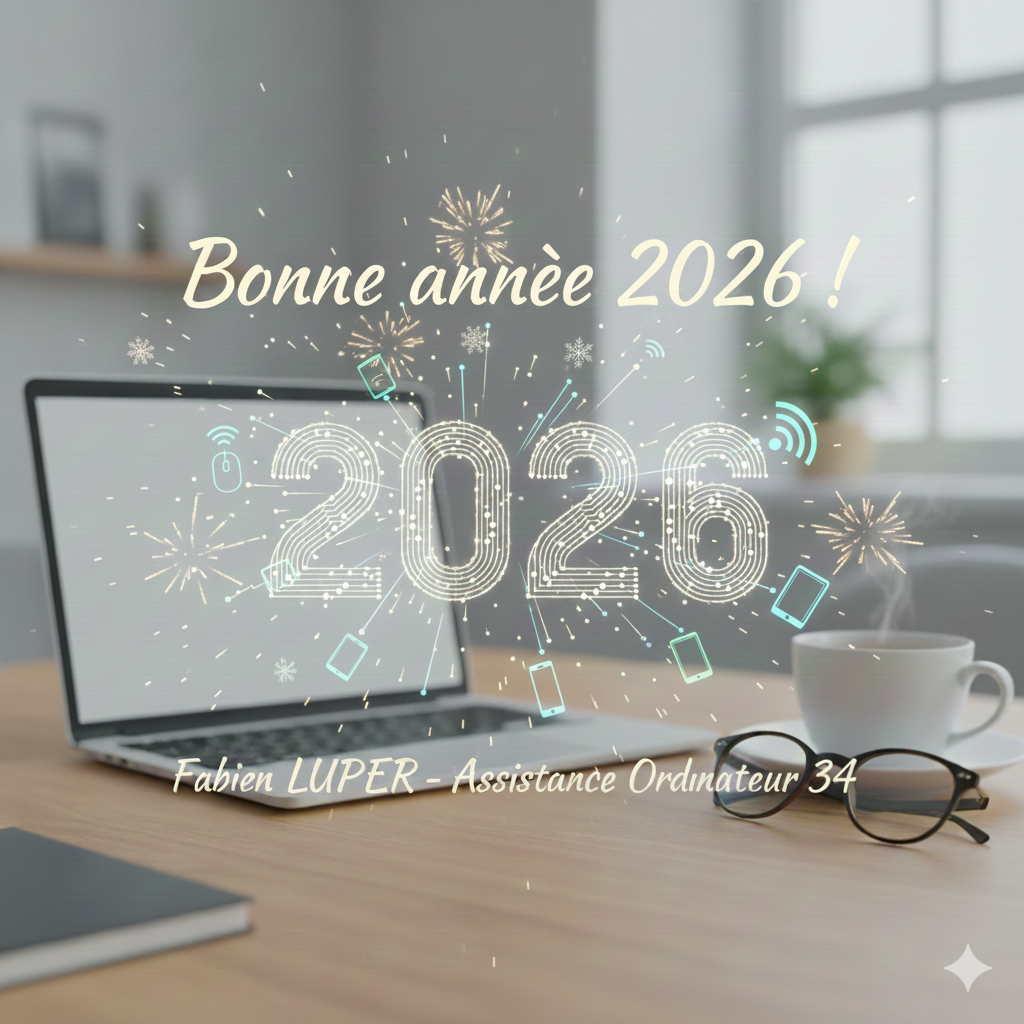 Bonne Année 2026 : Vœux de Fabien LUPFER - Assistance Ordinateur 34