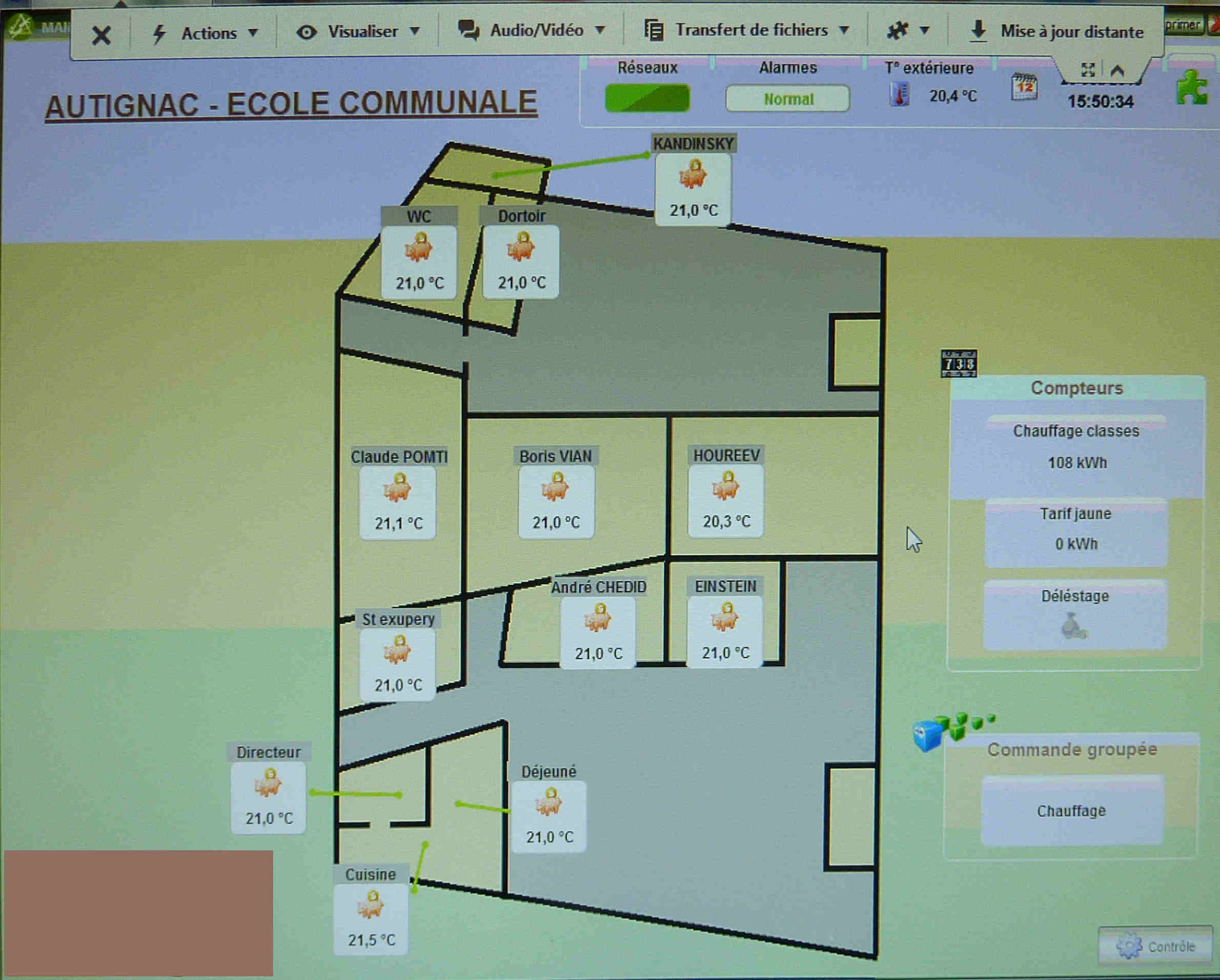 controle du chauffage de l'école