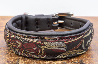 Halsband Classic Motiv stalk red, 33mm, verjüngtes Schnallstück