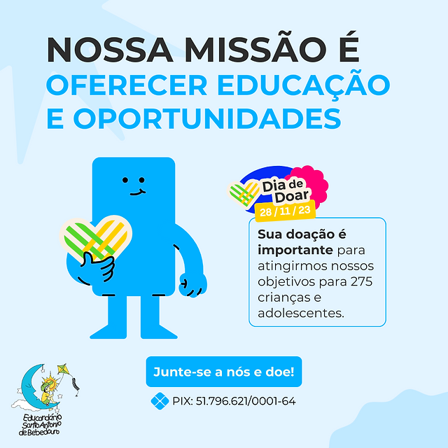 Doar agora Missão e Educação
