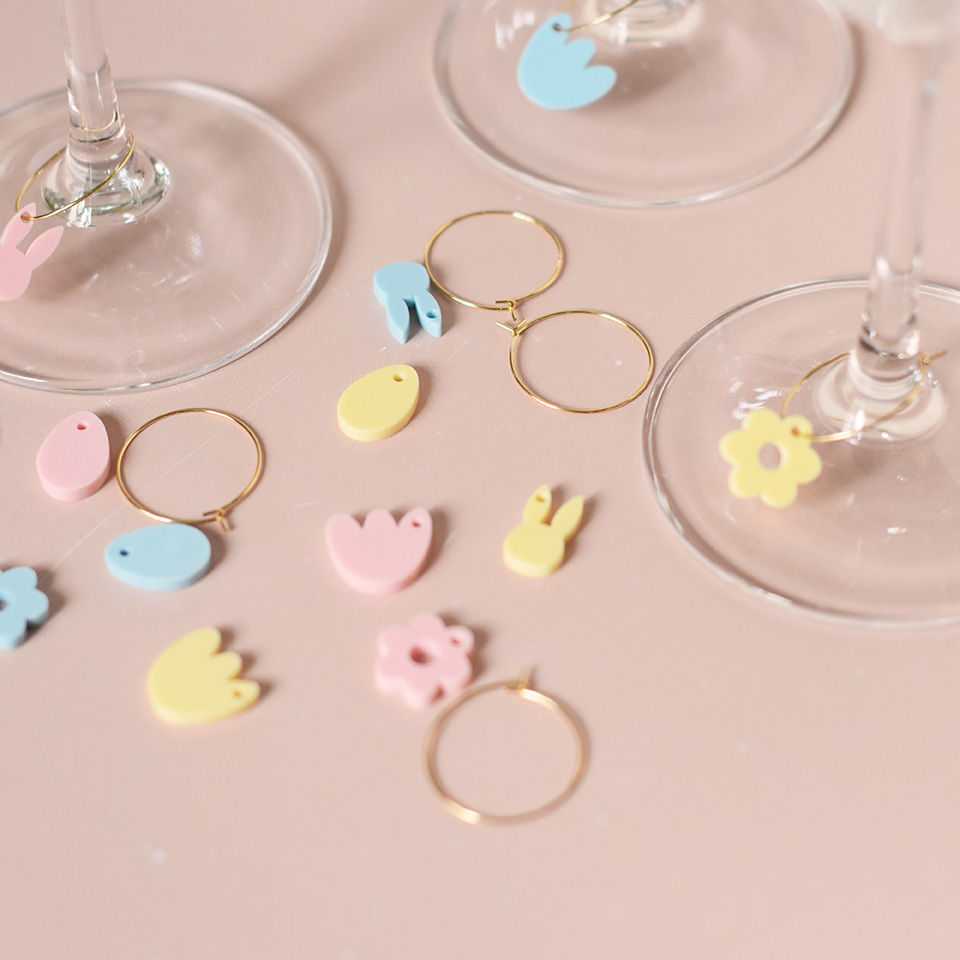 Lot de 12 marque verres Pâques x5