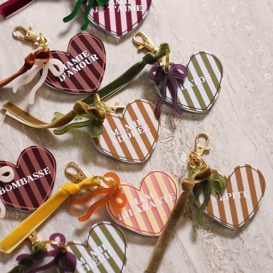 Adèle coeur - Miroir de sac grigris x5