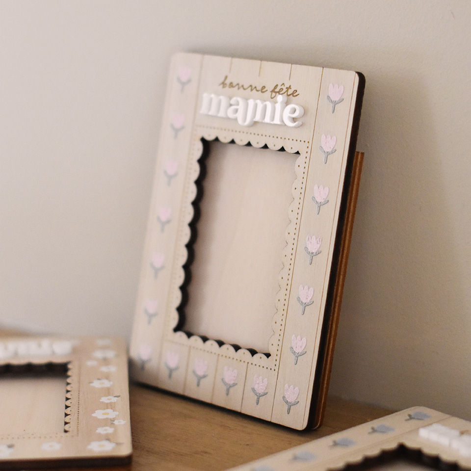 Miniature : Cadre photo magnétique "Bonne fête mamie" Tulipes x5