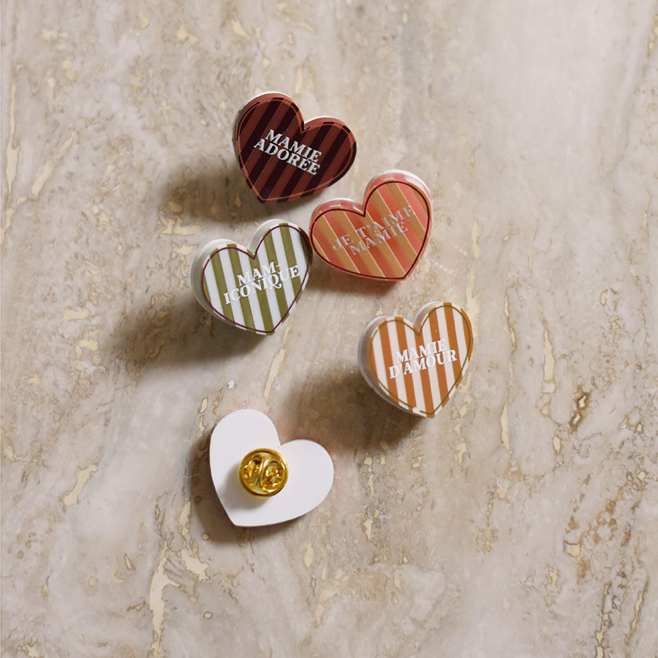 Miniature : Adèle coeur - Fête des Mères - Pin's x5