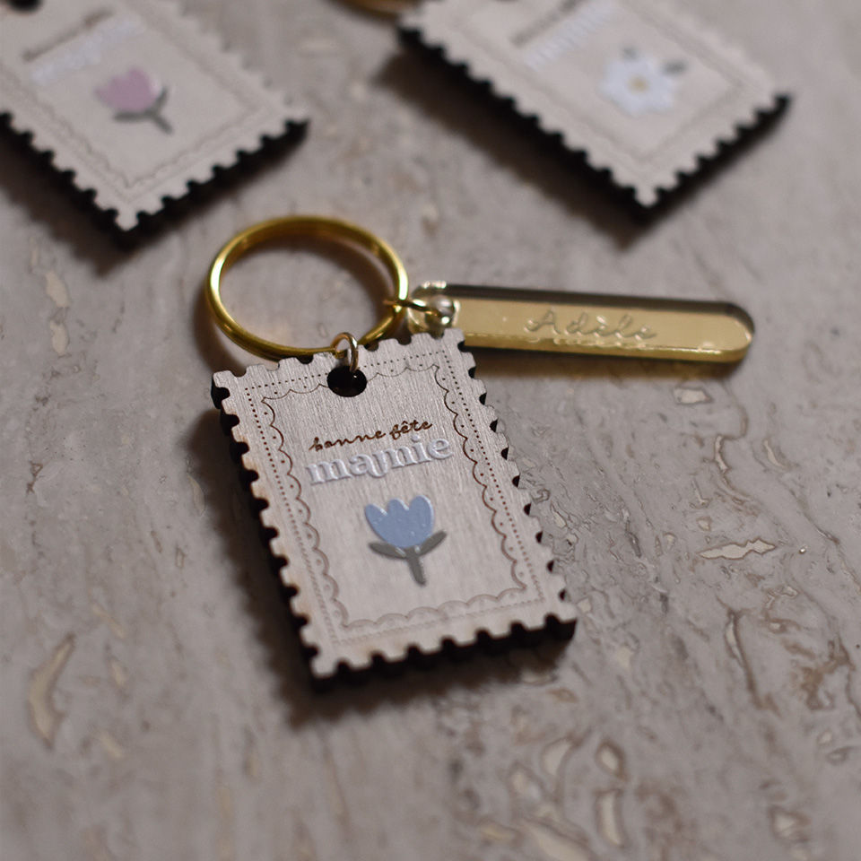 Miniature : Porte clés "Bonne fête mamie" Tulipes x5