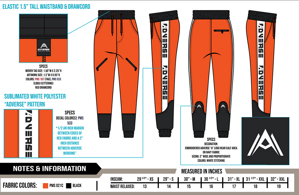 Miniatura: MEN'S ADVERSE POLY TECH JOGGERS - OR/BK
