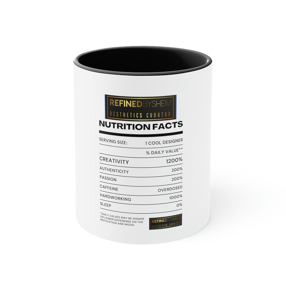Miniatura: REFINEDBYSHEM Fashion Facts Accent Coffee Mug, 11oz (Multi-Colors)
