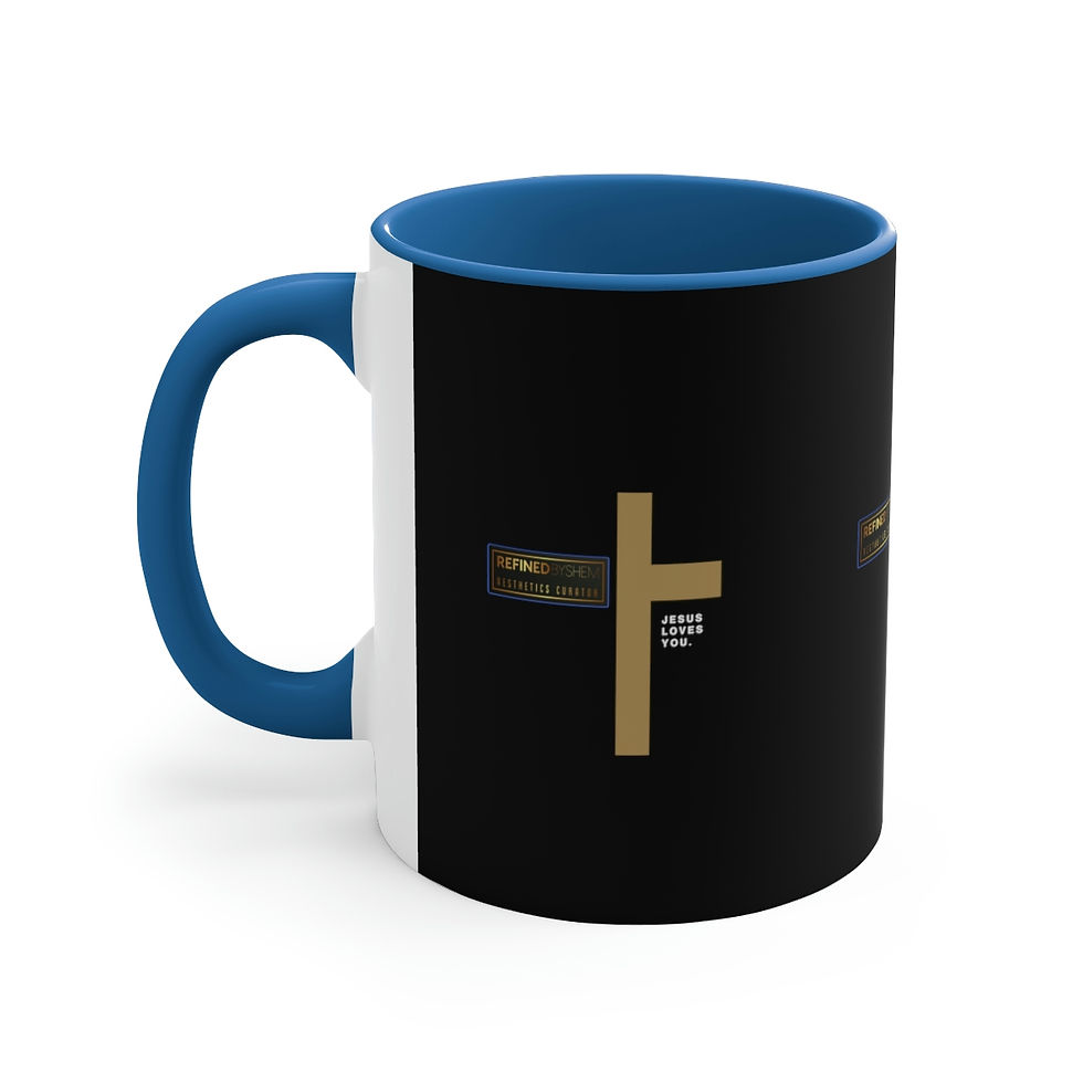 Thumbnail: REFINEDBYSHEM Jesus Loves You Accent Coffee Mug, 11oz (Multi-Colors)