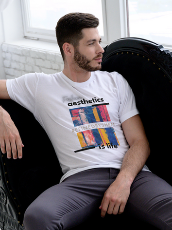 Man wearing a T-shirt_Black and White Art Bold Artist Professional T-Shirt (White).png