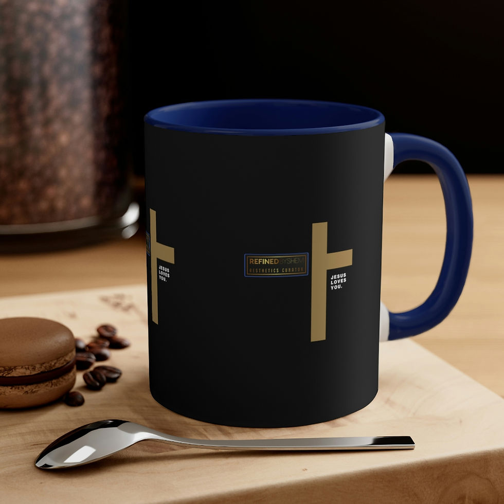 Miniatura: REFINEDBYSHEM Jesus Loves You Accent Coffee Mug, 11oz (Multi-Colors)